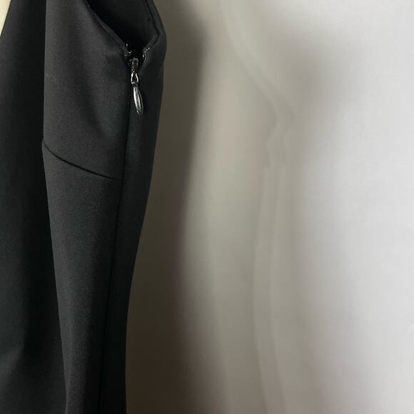 Calvin Klein | Black & Ivory Colorblock One Shoulder Scuba Cocktail Sheath Dress - Picture 3 of 6